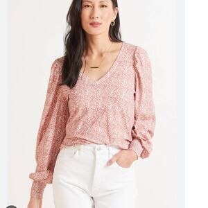 NATION LTD Evereve Tabitha Full Sleeve V Neck Long Sleeve Size Small 100% Cotton